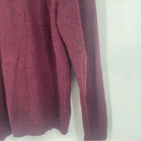 Kuna Womens XL Baby Alpaca Pima Cotton Full Zip Sweater Burgundy - Picture 6 of 8